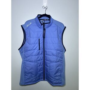 RLX Ralph Lauren Golf Tour Performance Quilted Cool Wool Vest Light Blue Mens XL